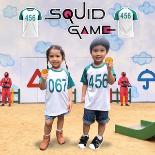 พร้อมส่ง ถูก เสื้อยืดเด็ก Squid game  คอกลม ทำได้ทุกเบอร์ ตามสั่ง #456 #เสื้อเด็ก #สควิดเกม เล่นลุ้นตาย#ซีรี่ย์ มีสต็อก