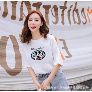 เสื้อยืดผ้าเด้ง มิกกี้ ดิสนีย์ พร้อมส่ง❤️