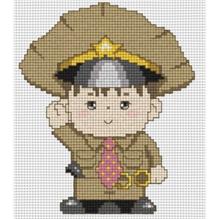 ตำรวจไทด์แดง (J-11F) ชุดปักครอสติช ภิญญ์ ,Cross Stitch Kit Pinn (Pre Order)