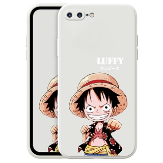 เคสโทรศัพท์มือถือ ลายการ์ตูนลูฟี่น่ารัก สําหรับ iPhone 5 6 6s 6plus 6splus 7 plus 8 plus apple Phone Casing  Silicon Fashion Camera Lens Protector Full Cover simple Liquid silicone Cases