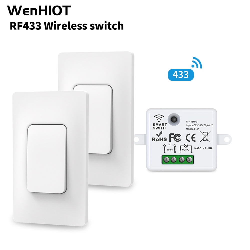 สวิตช์ไฟอัจฉริยะไร้สาย กันน้ํา ไม่ต้องใช้แบตเตอรี่ สําหรับติดผนัง RF433 wireless switch