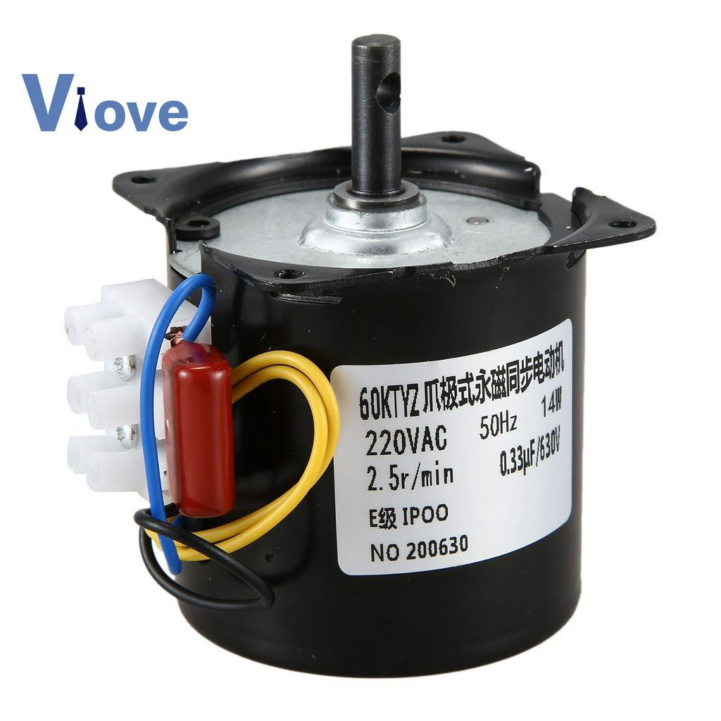 220V AC มอเตอร์เกียร์ซิงโครนัส 60KTYZ 60-KTYZ มอเตอร์เกียร์ 220V 2.5 Rpm