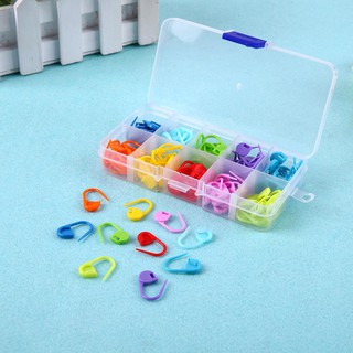 N☛120pcs/Box 10 Colors Knitting Crochet Locking Stitch Markers