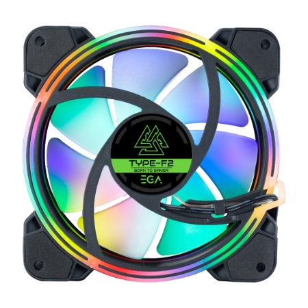 EGA TYPE F2 RGB DUAL LIGHT (120mm) 1500RPM CASE FAN (พัดลมเคส) *TYPE-F1 *TYPE-F2 *TYPE-F3