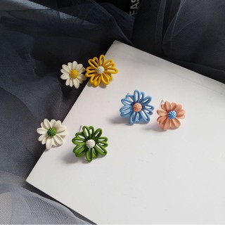#พร้อมส่ง# S925ก้านเงิน sliver ต่างหูดอกไม้ สไตล์ เกาหลีน่ารัก เครื่องประดับ earring Jewelry สำหรับผู้หญิง