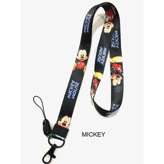 MICKEY MOUSE A สายคล้องคอ สายคล้องบัตร ห้อยโทรศัพท์ ลาย มิคกี้ เม้าส์ สวยงาม น่ารัก มีก้ามปู มีห่วงเล็ก ถอดได้ MANOPNEST