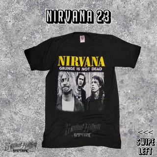 เสื้อยืดผ้าฝ้ายพิมพ์ลายแฟชั่น เสื้อยืด พิมพ์ลายวง Nirvana Grunge NOT DEAD Builtup Music Band Grunge Rebel Heaven Hell