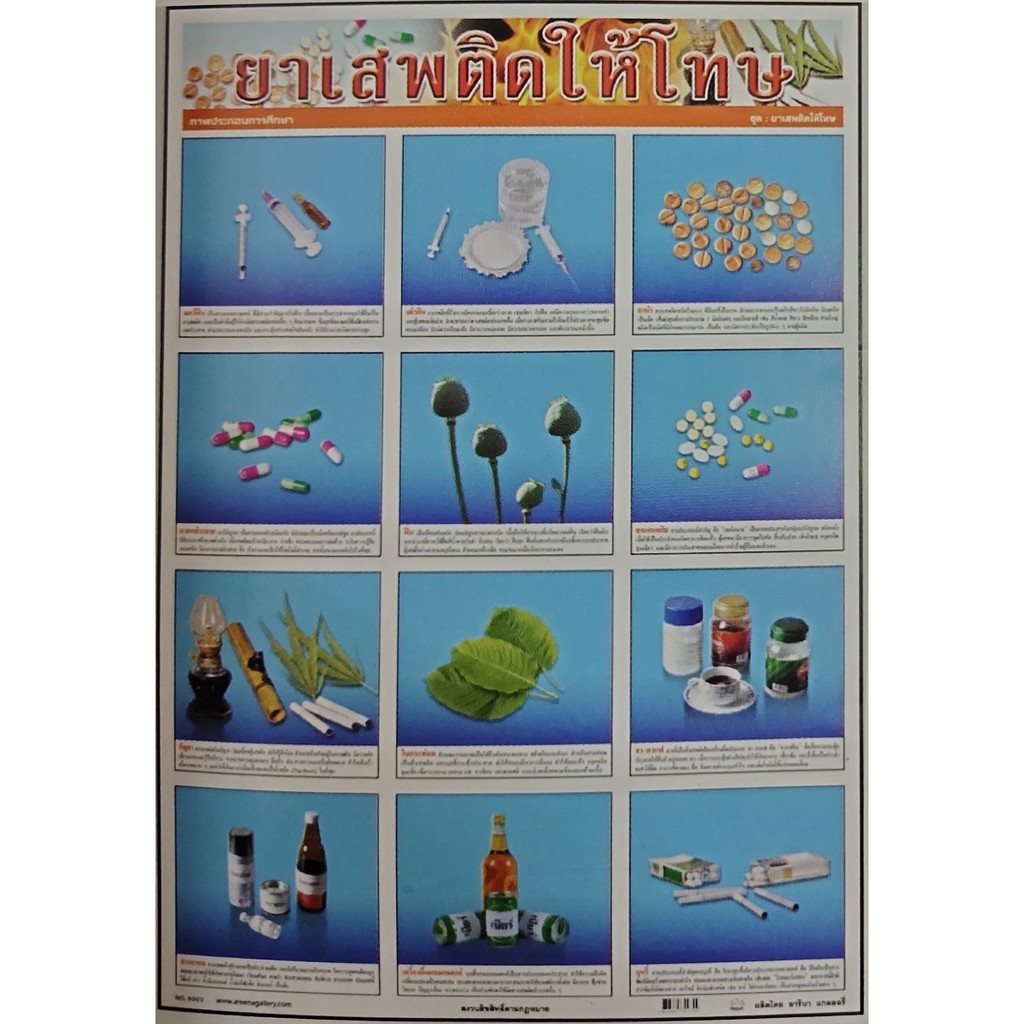 โปสเตอร์เรื่องยาเสพติดให้โทษ โปสเตอร์ภาพประกอบการศึกษา โปสเตอร์สื่อการเรียนรู้ No.6003