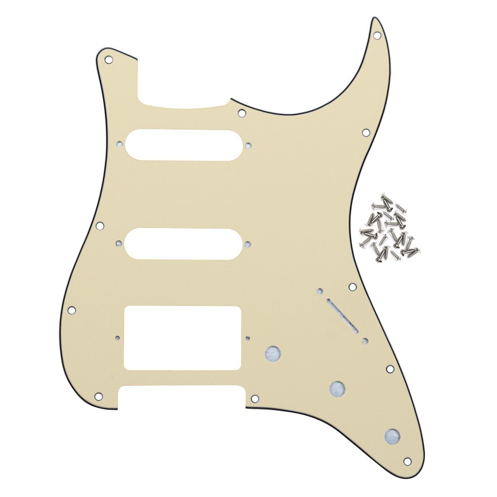FLEOR 3Ply ครีม ST HSS กีตาร์ Pickguard SSH Scratch Plate & สกรูสําหรับเม็กซิกัน FD ST กีตาร์อะไหล่