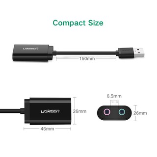 UGREEN Cable Sound USB TO Audio 3.5mm UG-30724 หัวแปลงสัญญาณ USB เป็น ออดิโอ และ ไมโครโฟน #4