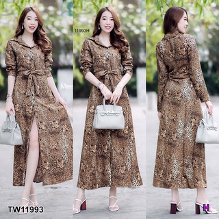 AK 11993 Maxi Dress เดรสเชิ้ตยาว แขนยาว