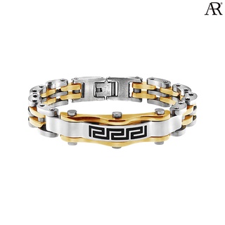 ANGELINO RUFOLO Bracelet ดีไซน์ Oriental Buckle สร้อยข้อมือผู้ชาย Stainless Steel 316L(สแตนเลส)คุณภาพเยี่ยม สีเงิน/สีทอง