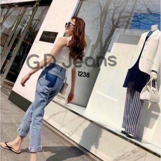 G.D.Jeans รุ่น 1238 #กางเกงยีนส์ผ้าด้านทรงบอยทรงเรียบแปะกระเป๋าข้าง 💦💦