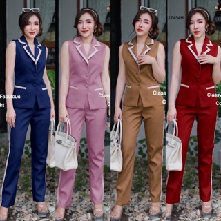 TW 17454 ชุดเซท 2 ชิ้น ชุดทำงาน ใส่ทำงาน (ฟรีไซส์ M อก 32-36 เอว26-30 สพ36-40)