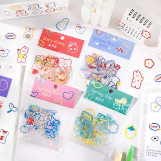 45pcs/pack Kawaii stickers scrapbook สติ๊กเกอร์ตัวใสลายเส้น แปะสมุดโน๊ต แปะโทรศัพท์มือถือ แปะปฏิทิน