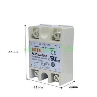 โซลิดสเตตรีเลย์ SSR-100DA 100A DC ควบคุม input 3-32dc output 24-480vac