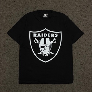 เสื้อยืดพรีเมี่ยม พิมพ์ลายโลโก้ Starter X RAIDERS BIG สีดํา