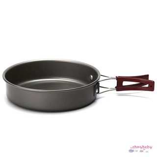 Outdoor BBQ Pan แคมป์ปิ้ง Picnic Cookware แบบพกพาพับกระทะขนาดใหญ่ [8/11]