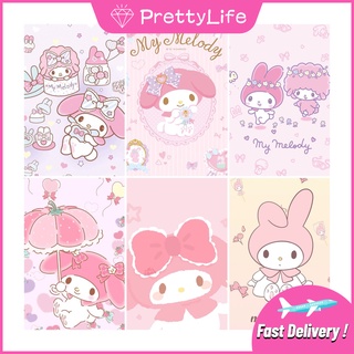 [PL] ชุดงานจิตรกรรมเม็ดบีดทรงเพชร 5D DIY รูปการ์ตูน My Melody ของขวัญวันเกิดสําหรับตกแต่งบ้าน 30x40ซม./40x50ซม.