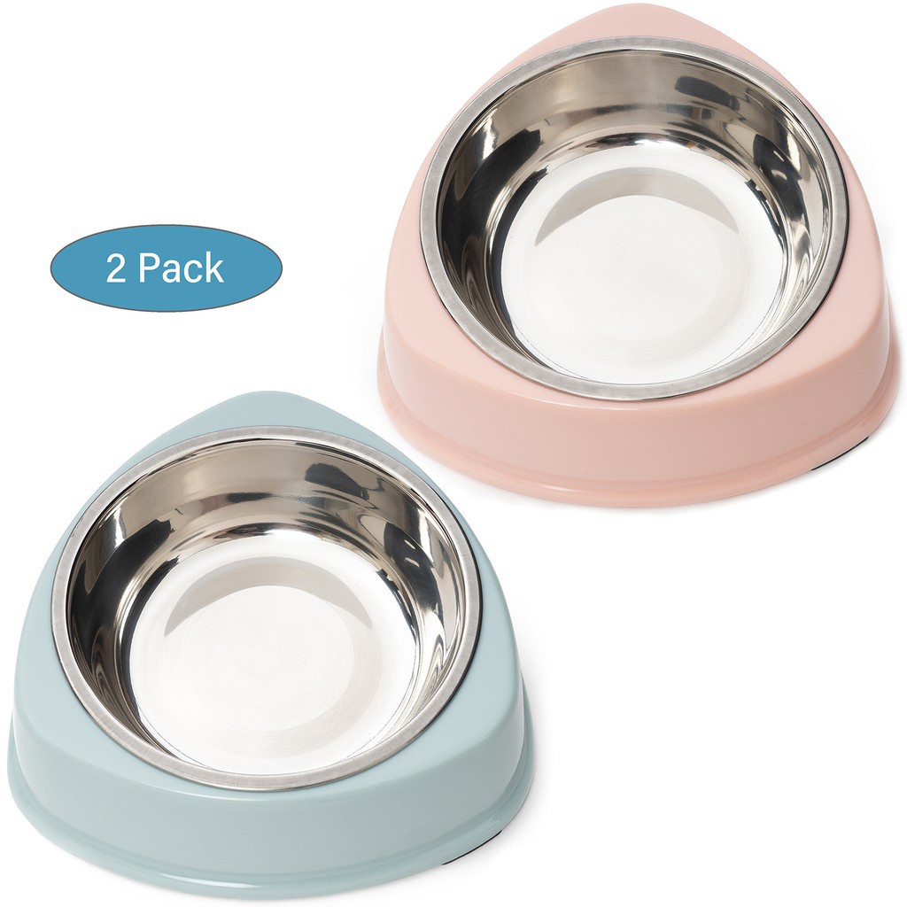 Nonslip Cat Bowl Double Bowls With Raised Stand Pet Food And Water