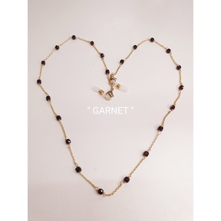 สายคล้องแมส หินนำโชค017 "GARNET" "โกเมน"