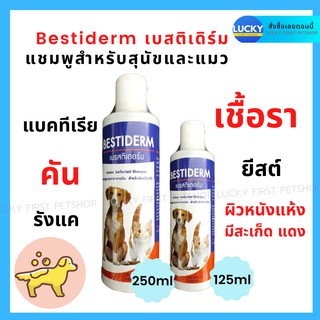 แชมพู Bestiderm แชมพูเบสติเดิร์ม แชมพูเชื้อราสุนัข แชมพูสุนัข แชมพูหมา แชมพูสัตว์ ยีสต์ แบคทีเรีย เชื้อรา แชมพูแก้คัน