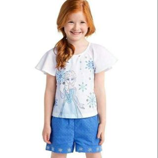 ชุดเด็ก Frozen จาก อเมริกา :Disney store Elsa Shirt and Shorts Set for Girls