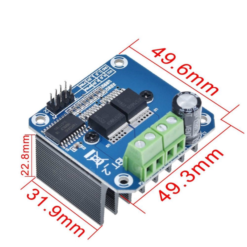 Double BTS7960 43A H-bridge โมดูลมอเตอร์ไดรฟ์พลังงานสูงสําหรับตู้เย็นรถยนต์ 1ชิ้น