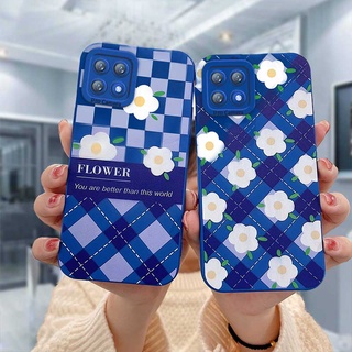 เคส Realme C11 2021 C21Y C15 C21 C25 C20 C3 C12 C25S 5 5S 5i C17 7i C1 C25Y C2 C3i 6i C20A realme Narzo 20 10 10A 20A 30A ลายสก๊อต ดอกไม้ สีขาว สีฟ้า เคสโทรศัพท์ซิลิโคน