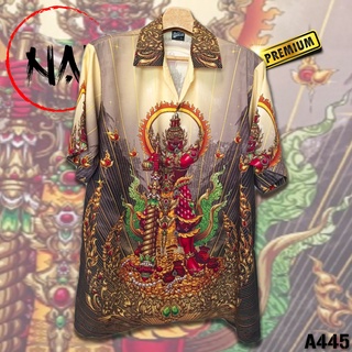 เสื้อฮาวายลายท้าวเวสสุวรรณ A445 ผ้าไหมอิตาลี