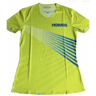 HOKA ONE ONE TECH Womens Short Sleeve Citrus T-Shirt NEW : เสื้อวิ่งน้ำหนักเบา แห้งไว ** REAR ITEM***