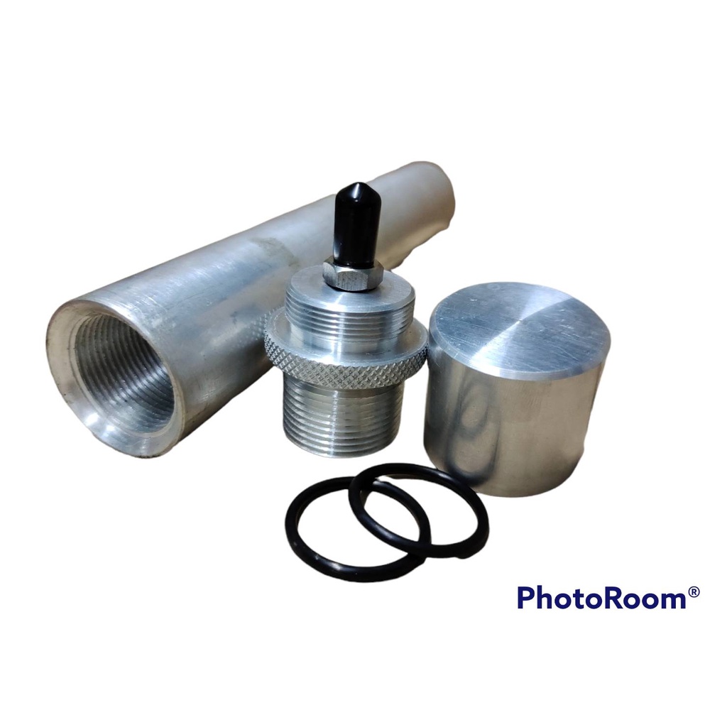 ท่อกลมอลูมีเนียมขนาด 38 มม. เกลียวเยอรมัน  หนา 6 มม.ความยาว 20-50 ซม.พร้อมฝาปิดแบบครอบทึบ หรือ ฝาธรร