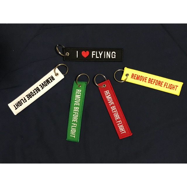 Tag “ remove before flight “  “crew”  “I ❤️flying “
