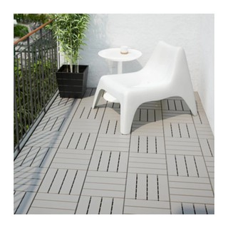 RUNNEN แผ่นปูพื้น กลางแจ้ง Floor decking, outdoor 30*30 cm / 9 แผ่น (เทา)