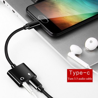 2 in 1 USB Type C Audio อะแดปเตอร์แปลงเสียงสำหรับ Huawei Xiaomi