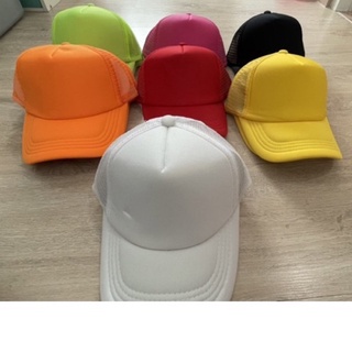 หมวกแก๊ป ตาข่ายสีสวย ทรงสวย ราคาถูก ปรับระดับได้ มีสีละ 1 ใบ ส้ม ขาว ดำ ชมพู  เขียว ดำ เหลือง
