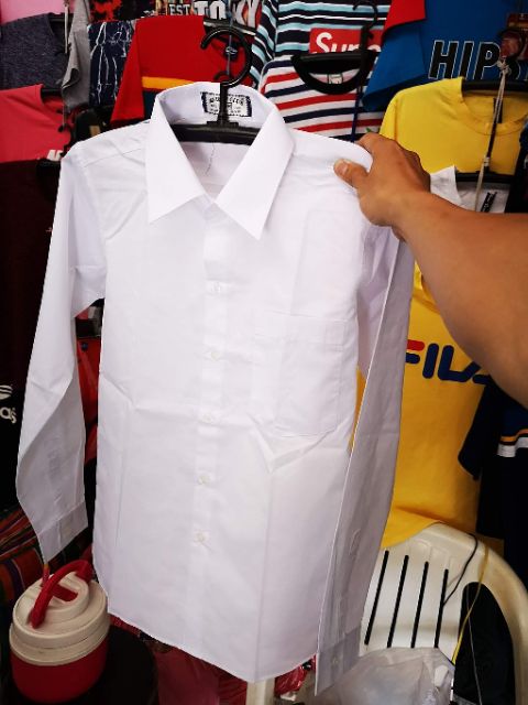 เสื้อเชิ้ตแขนยาว​สีขาว​ เสื้อนักศึกษาแขนยาว​ ผู้ชาย ยี่ห้อ มาโรคลับ (Marrowclub) เนื้อดี ราคาถูก   ​ 🙏