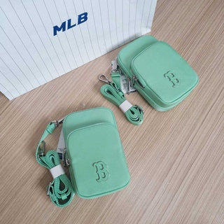 &lt;🔥SALEพร้อมส่ง&gt; MLB Nylon Hand Phone Cross Bag NY กระเป๋าสะพายข้าง เหลือสีเขียว