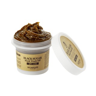 Skinfood Black Sugar Mask Wash Off (Power Scrub) NEW Package 100g มาส์กน้ำตาลตัวดัง!!! ช่วยผลัดเซลล์ผิวที่เสื่อมสภาพ