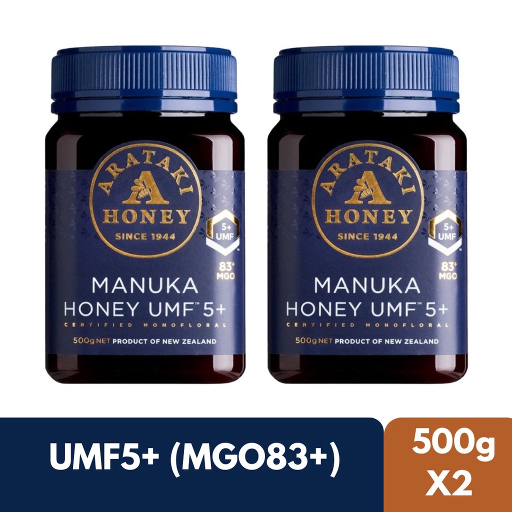 น้ำผึ้งมานูก้า Arataki Manuka Honey UMF5+ (MGO83+) 500g x2 Product of New Zealand