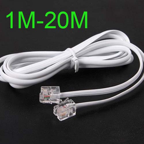 1M-10M ความเร็วสูง 15m 45feet RJ11 โทรศัพท์ ADSL Modem Line สายไฟ - 2 พิน