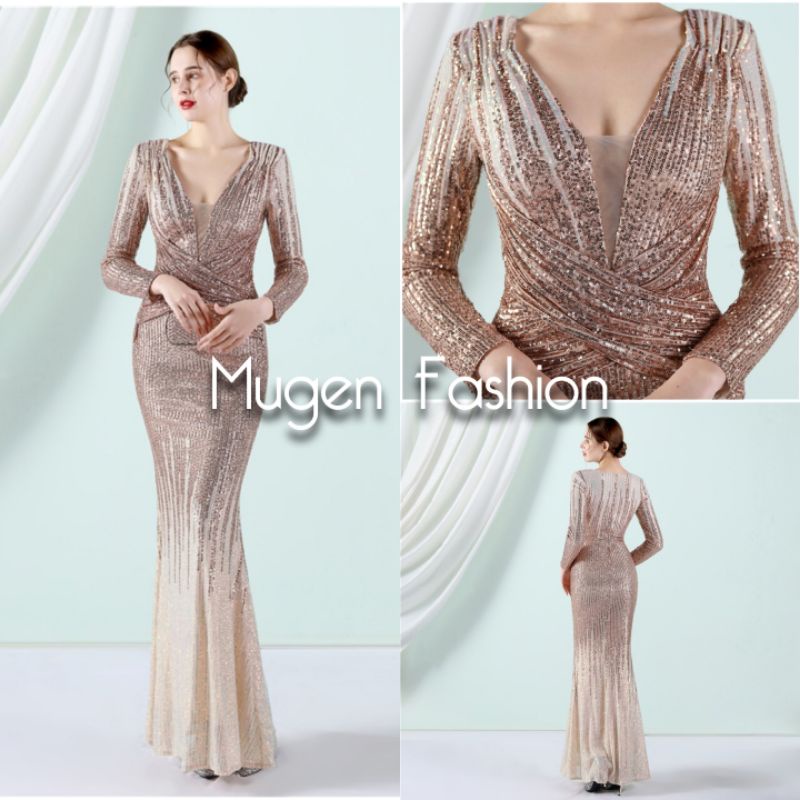 Mugen Fashion ชุดราตรี เดรสราตรี ชุดออกงาน เดรสออกงาน งานตรงปก เกรดพรีเมี่ยม