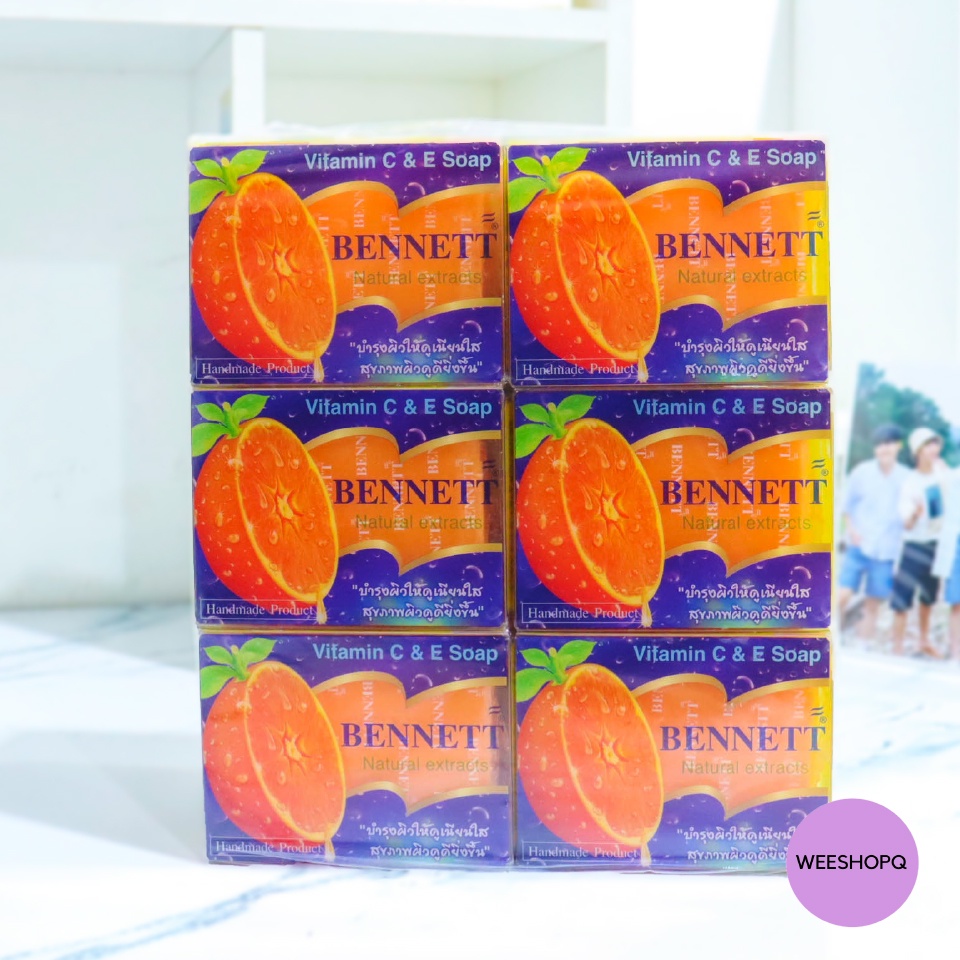 (ยกโหล) สบู่บนเนท (BENNETT ) วิตามินซี เเอนด์ อี สูตรเพิ่มวิตามินซี 130 กรัม