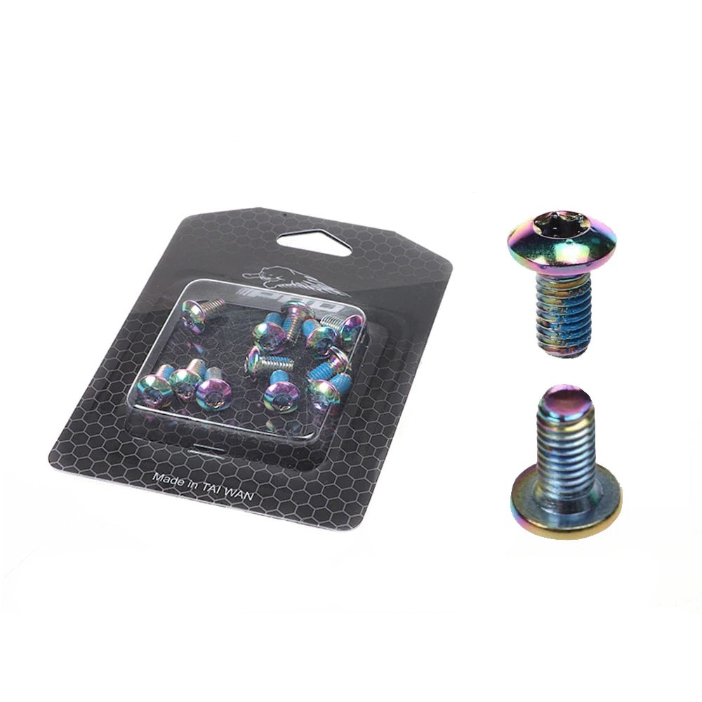 12 ชิ้น สกรูน๊อตขันใบจานดิสเบรคจักรยาน M5x10 Steel T25 Torx Disc Screws – โปรปัง