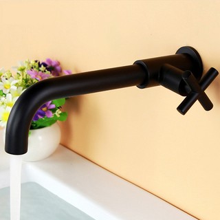 FE-08 ก๊อกเดี่ยว ก๊อกน้ำอ่างล้างหน้า premium faucet แบบติดผนัง สแตนเลส304 สีดำ Nordic Style