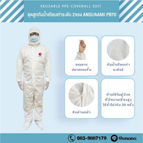 พร้อมส่ง!! ชุด PPE ซักได้ - ชุดหมี รุ่นเราสู้ ป้องกันเชื้อโรค ป้องกัน ...
