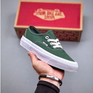 Vans ของแท้ 44 Dx Anaheim รองเท้าผ้าใบลําลอง ข้อสั้น สีเขียวเข้ม