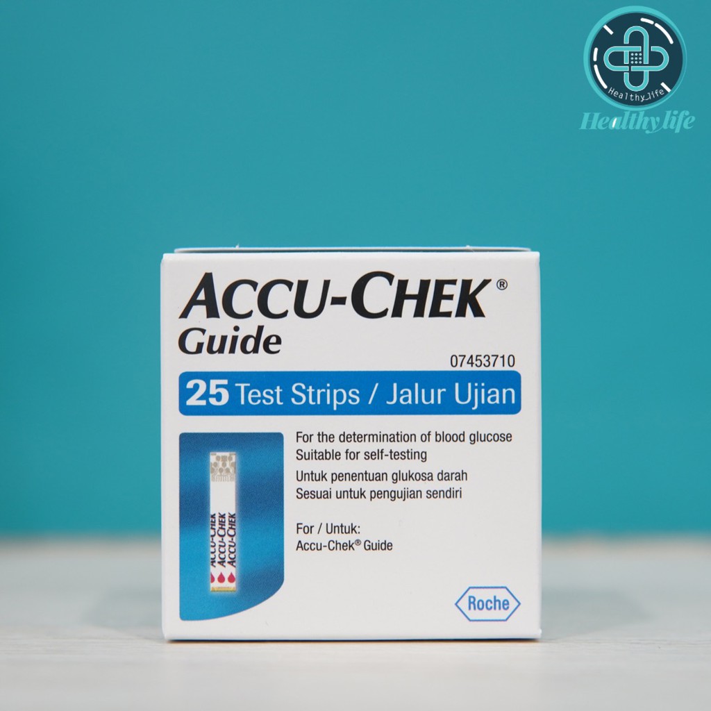 แถบตรวจน้ำตาลในเลือด Acc-check Guide แอคคิว-เช็คไกด์ ขนาด 25 ชิ้น