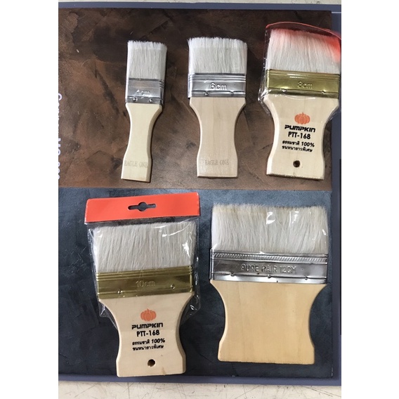 แปรงวานิช แปรงทาสี แปรงขนสัตว์แท้100% ขนนุ่ม pumpkin