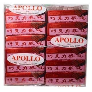 Apollo Chocolate Wafer ช็อคแดง เวเฟอร์เคลือบช็อคโกแลต แพ็ค48ชิ้น ช็อกโกแลต ช็อคโกแลต เวเฟอร์ apollo ช็อคโกแลตมาเลเซีย